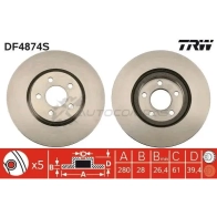 Тормозной диск TRW 3322937950515 IS LQ8 df4874s 1524418