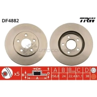 Тормозной диск TRW 1524423 df4882 Z KIF8O 3322937950591