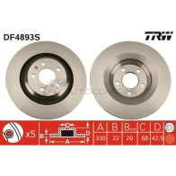 Тормозной диск TRW 1524429 IY YTJ df4893s 3322937950706