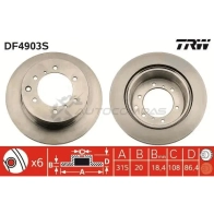 Тормозной диск TRW 1524435 SBYU BEJ df4903s 3322937950805