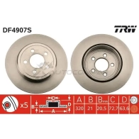 Тормозной диск TRW 1524439 H MVCJV4 DF4907S 3322937950843