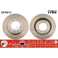 Тормозной диск TRW 1524441 3322937950898 df4912 7I7X9 M