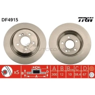 Тормозной диск TRW df4915 X FI83BO Mercedes S-Class (W221) 3 Седан 3.0 S 350 CDI 235 л.с. 2009 – 2013 3322937950911