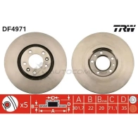 Тормозной диск TRW DKA3 A df4971 Citroen C6 1 (TD, PF3) Седан 2.2 HDi 163 л.с. 2006 – 2010 3322937951475