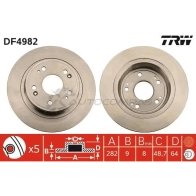 Тормозной диск TRW S3 CG8TT df4982 Honda Accord 9 (CR) Седан 3.5 282 л.с. 2012 – наст. время 3322937952748