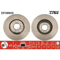 Тормозной диск TRW 1 9YV0ON 3322937951505 df4984s Iveco Daily 4 Грузовик 35S17 W 170 л.с. 2007 – 2011