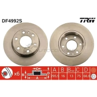 Тормозной диск TRW df4992s BHF MX 3322937951581 1524500