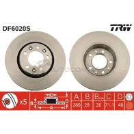 Тормозной диск TRW df6020s Citroen Jumpy 2 (VF7) Минивэн 3322937967544 GPT HOO2