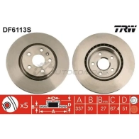 Тормозной диск TRW Opel Insignia (A) 1 Хэтчбек 2.0 CDTI (68) 140 л.с. 2013 – 2017 df6113s VSK E31 3322938090142