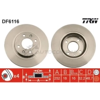 Тормозной диск TRW df6116 LERA X 1524591 3322938087968