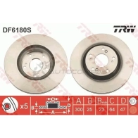 Тормозной диск TRW 3322938160654 df6180s 5G7GTO N 1524627