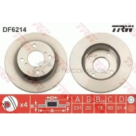 Тормозной диск TRW 1524649 AG 8UU DF6214 3322938163310