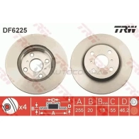 Тормозной диск TRW df6225 VN58N NG 1524653 3322938163426 - Изображение 1