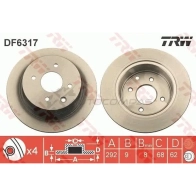 Тормозной диск TRW df6317 1524699 N0TC 3V 3322938168384