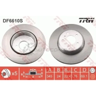 Тормозной диск TRW df6610s 1524825 3322938246051 GY T6CB - Изображение 2
