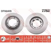 Тормозной диск TRW 3322938304874 Volkswagen 4 NRTD8 df6640s