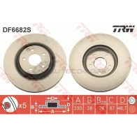 Тормозной диск TRW 1524864 3322938295714 FL3B X df6682s - Изображение 2