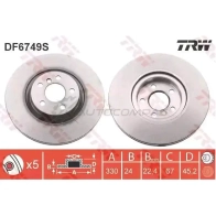 Тормозной диск TRW 0MSL2 C DF6749S 3322938315610 1524889