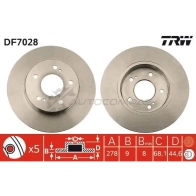 Тормозной диск TRW 2T Y2X df7028 1524917 3322937293179
