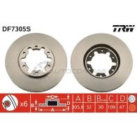 Тормозной диск TRW 2HGW8R S df7305s 1524937 3322937545032