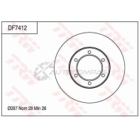 Тормозной диск TRW I 4X8V df7412 1524950 3322937692026 - Изображение 1