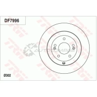 Тормозной диск TRW 3322938142117 1524961 X7MIV R DF7996