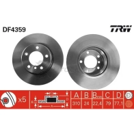 Тормозной диск TRW df4359 1524163 76 M9J0 3322937402465 - Изображение 5