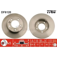 Тормозной диск TRW 3322938088002 df6120 PL RQB 1524594 - Изображение 4