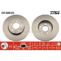 Тормозной диск TRW df4863s 3322937928774 8Z L060O 1524411 - Изображение 4