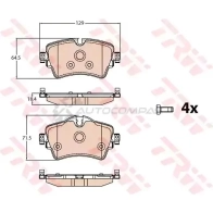 Тормозные колодки, комплект TRW 252 07 gdb2087 4W90NUU 1528706 - Изображение 3