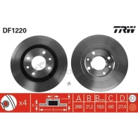 Тормозной диск TRW 1523277 3322936122005 65 O0K4 df1220 - Изображение 4