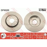 Тормозной диск TRW 3322938214609 df6520 1U O1FOC 1524802 - Изображение 7