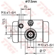 Рабочий тормозной цилиндр TRW 1521989 3322937519781 bwc252 6U9X8 UL - Изображение 6