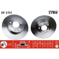 Тормозной диск TRW 3322937139620 S2HV X8T 1523748 df2757 - Изображение 5