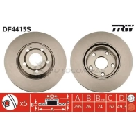 Тормозной диск TRW 1524207 3322937578191 ZMQF N df4415s - Изображение 4