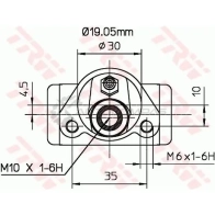 Рабочий тормозной цилиндр TRW bwd110 H 2S24 1522014 3322937007066 - Изображение 6