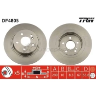 Тормозной диск TRW df4805 1524366 0 AX3Z 3322937885435 - Изображение 5
