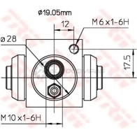 Рабочий тормозной цилиндр TRW bwd119a W 385O 3322937292684 1522025 - Изображение 2