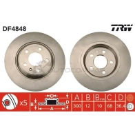 Тормозной диск TRW 1524398 3322937928569 df4848 1S7 55OV - Изображение 5