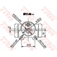 Рабочий тормозной цилиндр TRW K3DH8 R bwa129 1521783 3322937186167 - Изображение 2