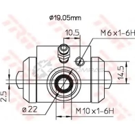 Рабочий тормозной цилиндр TRW 1522018 3322937292677 bwd113a ZHL8 X64 - Изображение 2