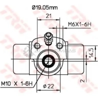 Рабочий тормозной цилиндр TRW 3322937048571 14 I66 bwd268 1522114 - Изображение 2
