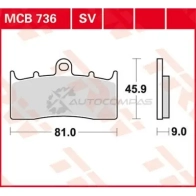 Тормозные колодки, комплект TRW 3322937292622 1543868 mcb736 K SQ9J