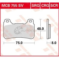 Тормозные колодки, комплект TRW JF7 PT mcb755sv 3322937363421 1543883
