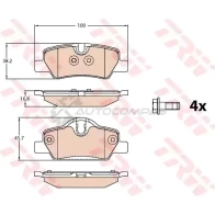 Тормозные колодки, комплект TRW 1528707 gdb2088 E603ZQ 259 80 - Изображение 3
