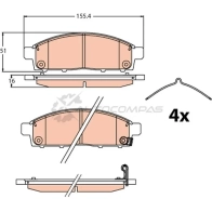 Тормозные колодки, комплект TRW J3F927S 1528744 2 4530 gdb2124 - Изображение 2