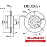 Тормозной диск DYNAMATRIX 1232912256 DBD2827 PA77N G 4A4U0FR
