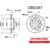 Тормозной диск DYNAMATRIX UWQBDS R WA33O DBD387 1232913074