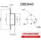 Тормозной диск DYNAMATRIX 1232915562 DBD840 D8L736R M 1IZ4I