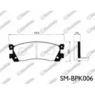 Тормозные колодки, дисковые, комплект SPEEDMATE R N6NUT AB1H1 1233468044 SM-BPK006
